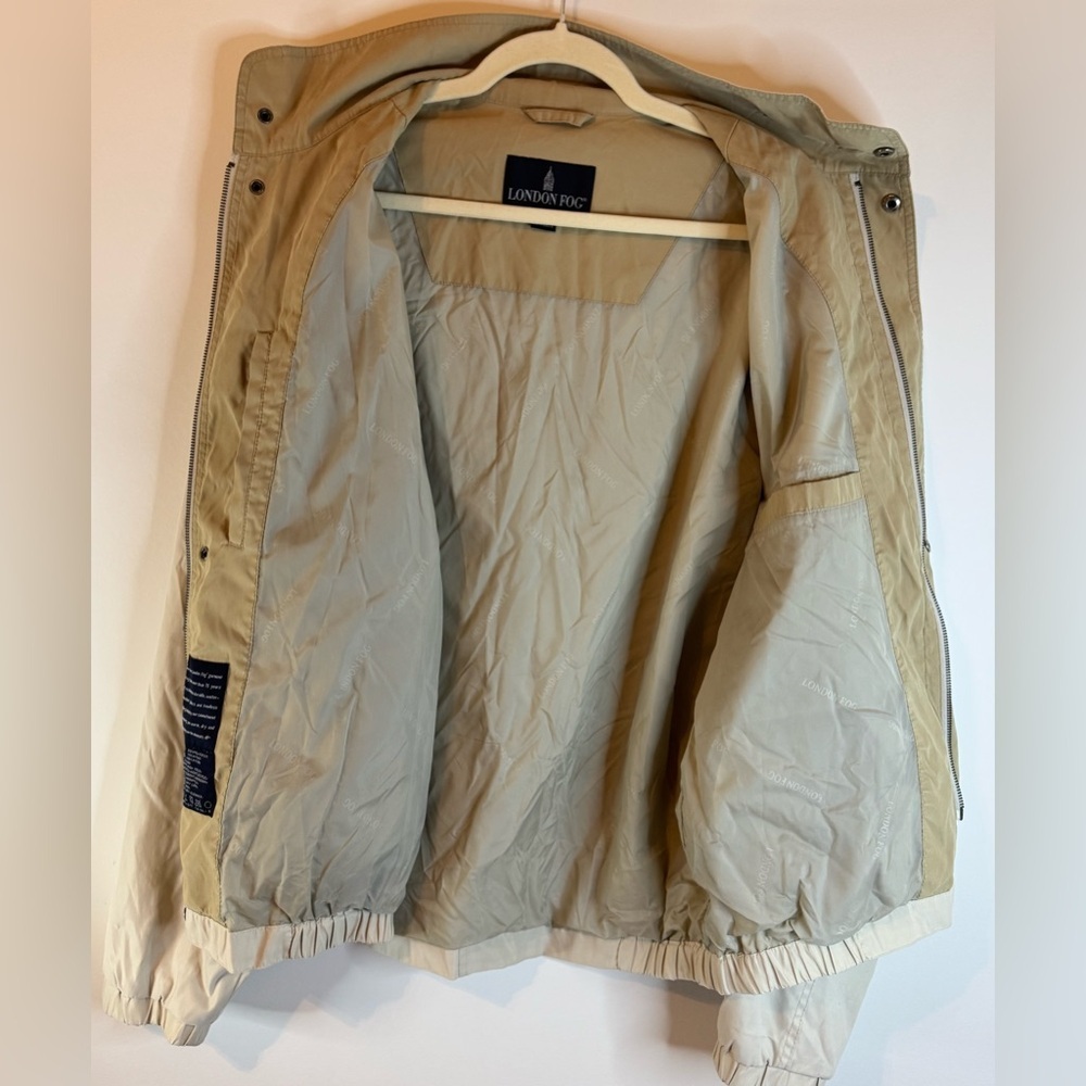 London Fog Men’s Khaki Bomber Jacket Size L - Picture 6 of 8